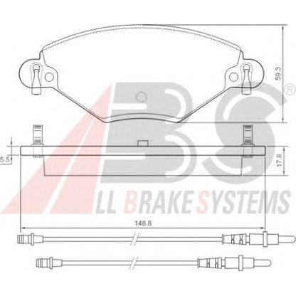 Photo Brake Pad Set, disc brake A.B.S. P61071