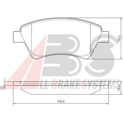 Photo Kit de plaquettes de frein, frein à disque A.B.S. P68034