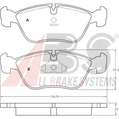 Photo Brake Pad Set, disc brake A.B.S. P86013