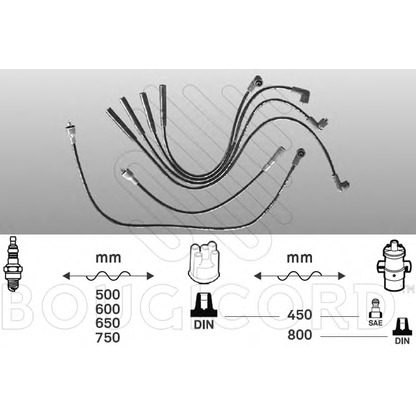 Zdjęcie Zestaw przewodów zapłonowych BOUGICORD 4120
