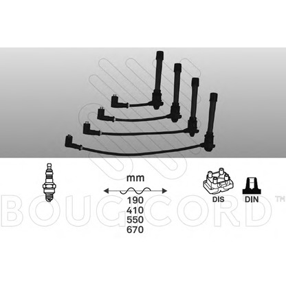 Фото Комплект проводов зажигания BOUGICORD 4204