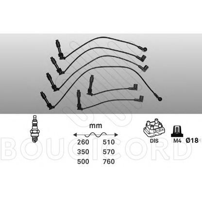 Photo Kit de câbles d'allumage BOUGICORD 5214