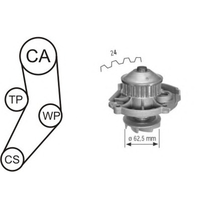 Foto Wasserpumpe + Zahnriemensatz AIRTEX WPK161602
