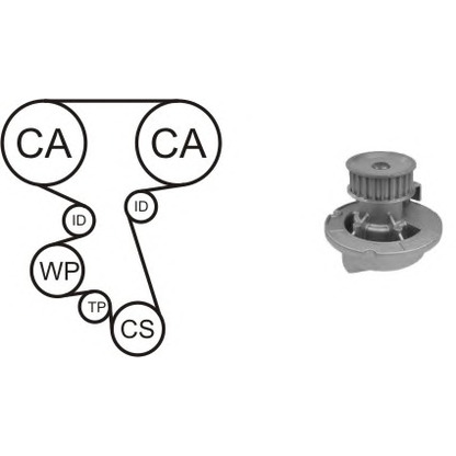 Foto Pompa acqua + Kit cinghie dentate AIRTEX WPK164201