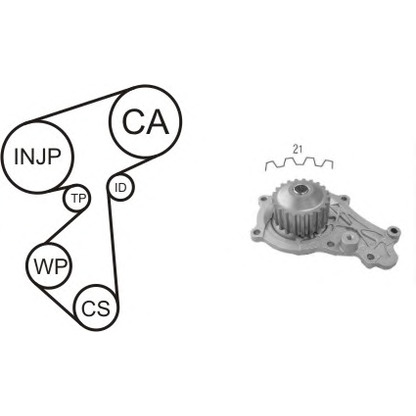 Foto Pompa acqua + Kit cinghie dentate AIRTEX WPK167301