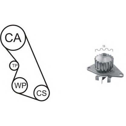 Foto Wasserpumpe + Zahnriemensatz AIRTEX WPK167901