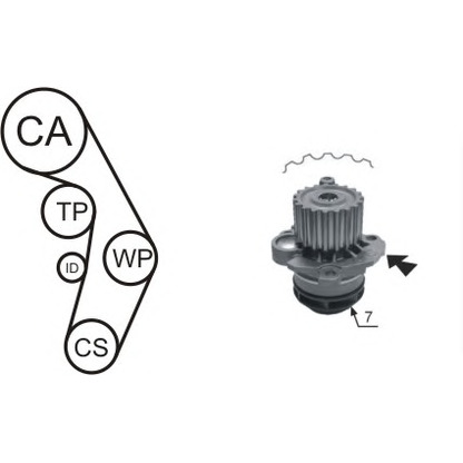 Photo Water Pump & Timing Belt Kit AIRTEX WPK177404