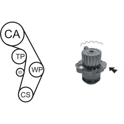 Photo Water Pump & Timing Belt Kit AIRTEX WPK177603