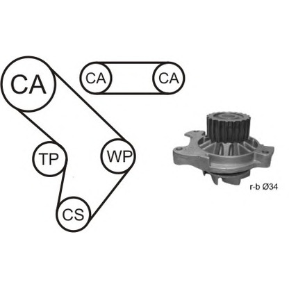 Foto Wasserpumpe + Zahnriemensatz AIRTEX WPK9274R06