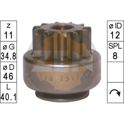 Photo Pinion, starter ERA 226037