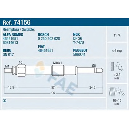 Photo Glow Plug FAE 74156