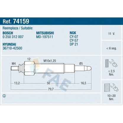 Photo Glow Plug FAE 74159