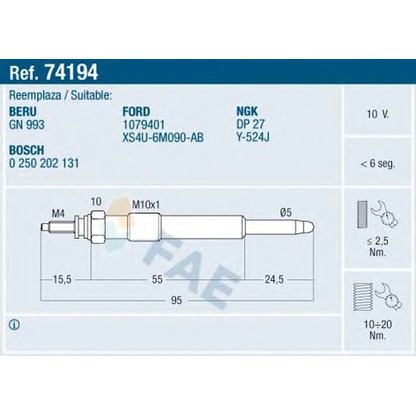 Photo Glow Plug FAE 74194