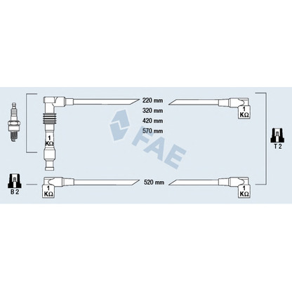 Фото Комплект проводов зажигания FAE 85090