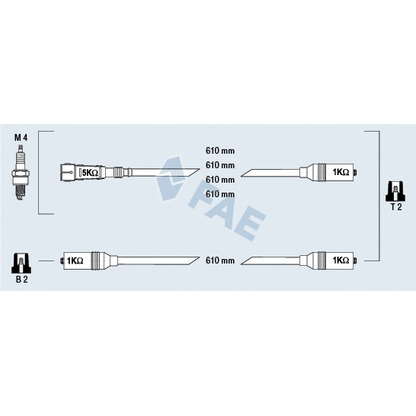 Zdjęcie Zestaw przewodów zapłonowych FAE 85690
