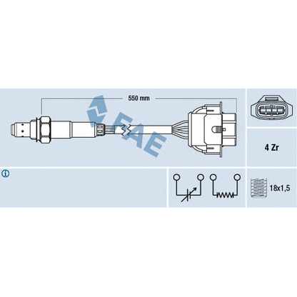 Zdjęcie Sonda lambda FAE 77342