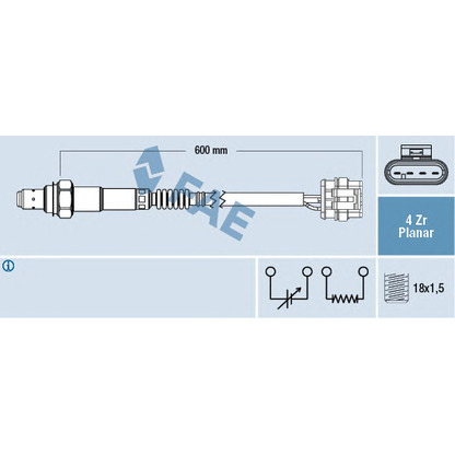 Zdjęcie Sonda lambda FAE 77499