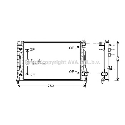 Zdjęcie Chłodnica, układ chłodzenia silnika AVA QUALITY COOLING AI2158