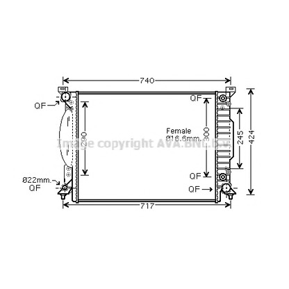 Фото Радиатор, охлаждение двигателя AVA QUALITY COOLING AI2242