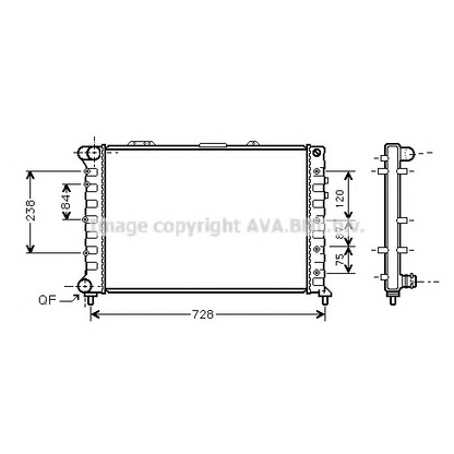 Фото Радиатор, охлаждение двигателя AVA QUALITY COOLING AL2079