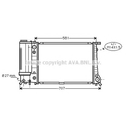 Photo Radiateur, refroidissement du moteur AVA QUALITY COOLING BW2105