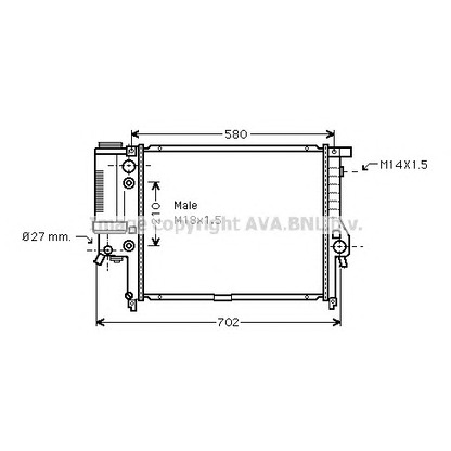 Фото Радиатор, охлаждение двигателя AVA QUALITY COOLING BW2143