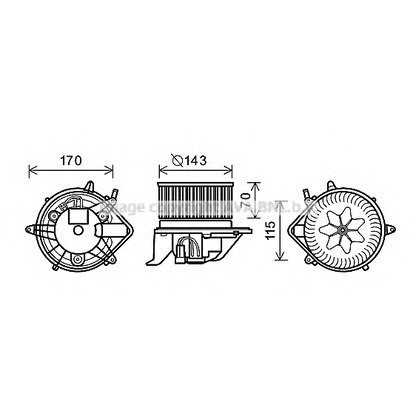 Photo Electric Motor, interior blower AVA QUALITY COOLING BW8458