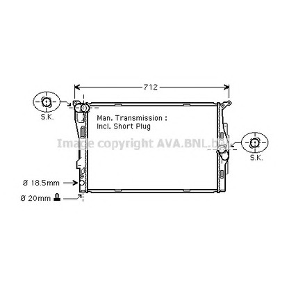 Photo Radiator, engine cooling AVA QUALITY COOLING BWA2291