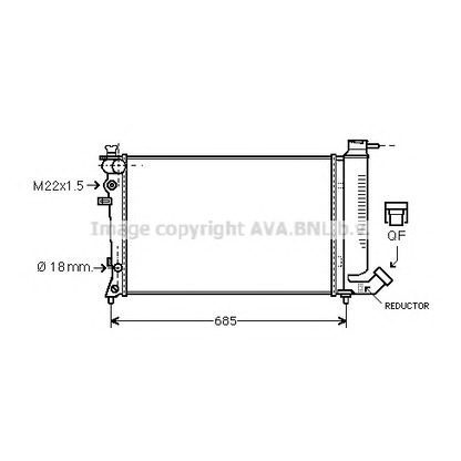 Photo Radiator, engine cooling AVA QUALITY COOLING CN2136