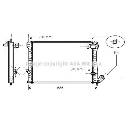 Photo Radiateur, refroidissement du moteur AVA QUALITY COOLING CN2165