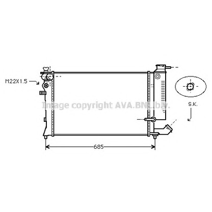 Foto Radiador, refrigeración del motor AVA QUALITY COOLING CN2200