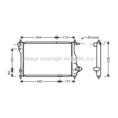 Фото Радиатор, охлаждение двигателя AVA QUALITY COOLING DW2075