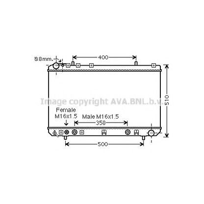 Foto Radiador, refrigeración del motor AVA QUALITY COOLING DW2138