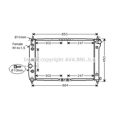 Photo Radiateur, refroidissement du moteur AVA QUALITY COOLING DWA2068