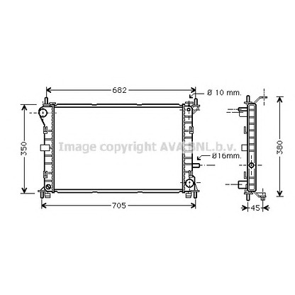 Фото Радиатор, охлаждение двигателя AVA QUALITY COOLING FD2265