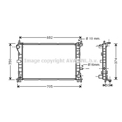 Фото Радиатор, охлаждение двигателя AVA QUALITY COOLING FD2379