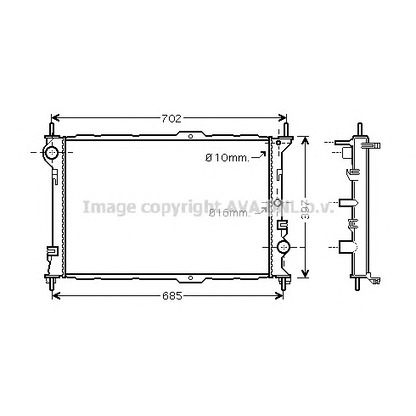 Фото Радиатор, охлаждение двигателя AVA QUALITY COOLING FD2381