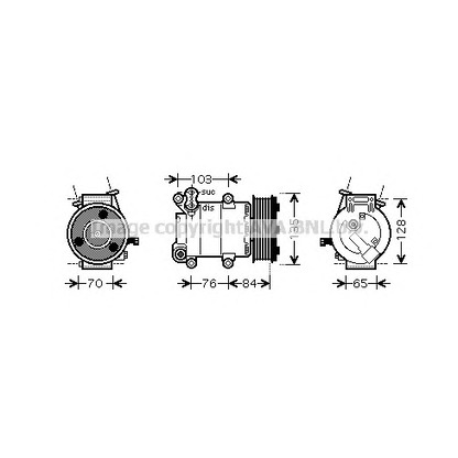 Photo Coil, magnetic-clutch compressor AVA QUALITY COOLING FDK418