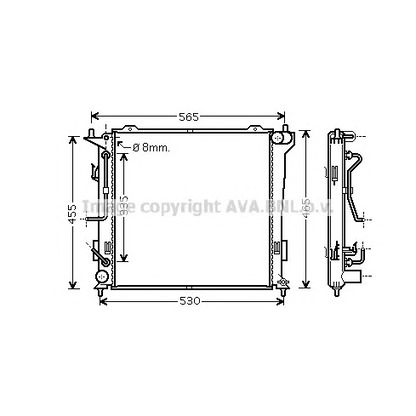 Photo Radiator, engine cooling AVA QUALITY COOLING HY2182