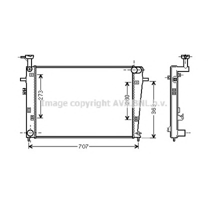 Photo Radiator, engine cooling AVA QUALITY COOLING HY2275