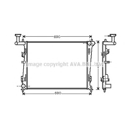 Фото Радиатор, охлаждение двигателя AVA QUALITY COOLING KA2097