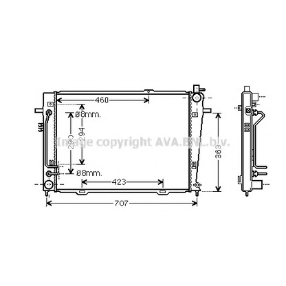 Photo Radiateur, refroidissement du moteur AVA QUALITY COOLING KAA2132