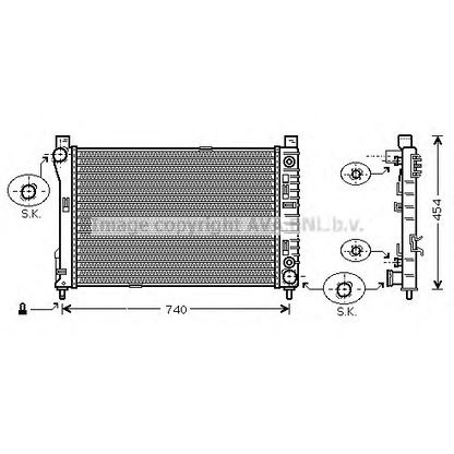 Foto Radiatore, Raffreddamento motore AVA QUALITY COOLING MS2286