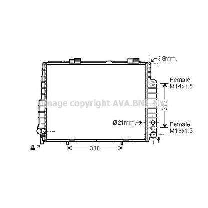 Foto Radiatore, Raffreddamento motore AVA QUALITY COOLING MS2304