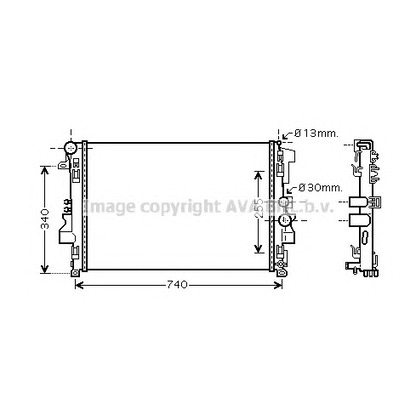 Photo Radiator, engine cooling AVA QUALITY COOLING MS2356