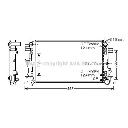 Фото Радиатор, охлаждение двигателя AVA QUALITY COOLING MS2403