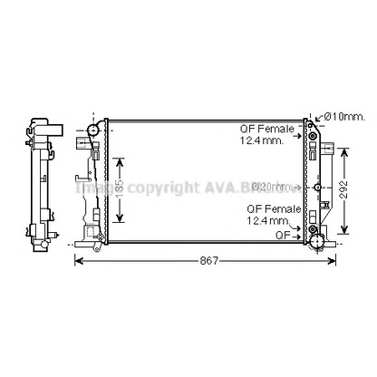 Фото Радиатор, охлаждение двигателя AVA QUALITY COOLING MS2445