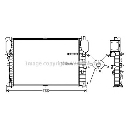 Foto Radiador, refrigeración del motor AVA QUALITY COOLING MS2459