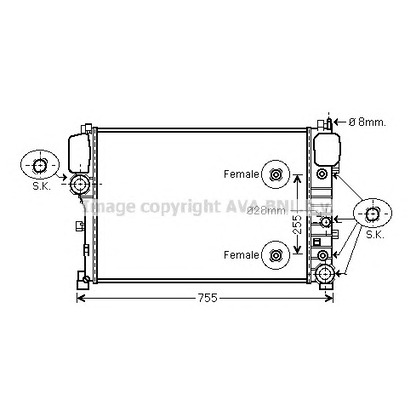 Photo Radiateur, refroidissement du moteur AVA QUALITY COOLING MS2469