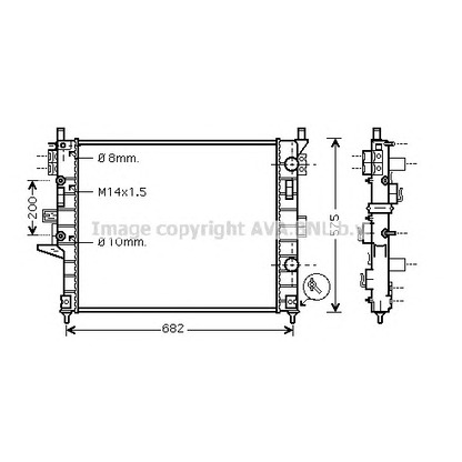 Foto Radiador, refrigeración del motor AVA QUALITY COOLING MSA2331